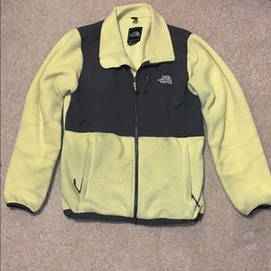 Yellow and Gray North Face Fleece Jacket size M